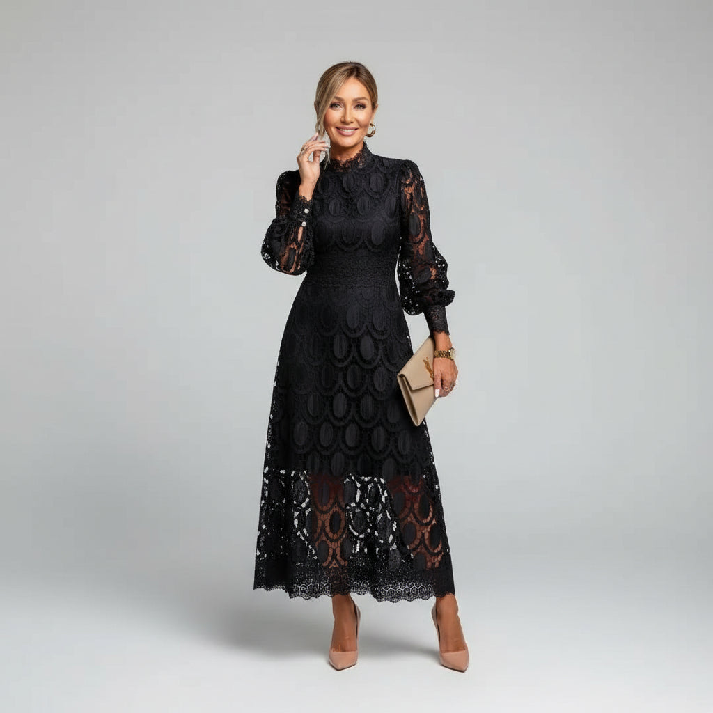Amélie Rousseau Lace Wedding Guest Midi Dress
