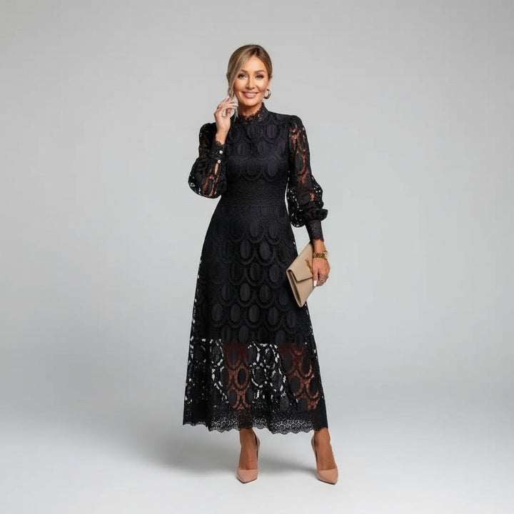 Amélie Rousseau Lace Wedding Guest Midi Dress