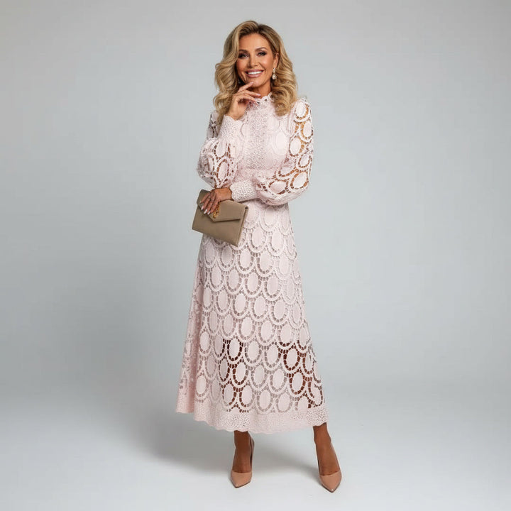 Amélie Rousseau Lace Wedding Guest Midi Dress