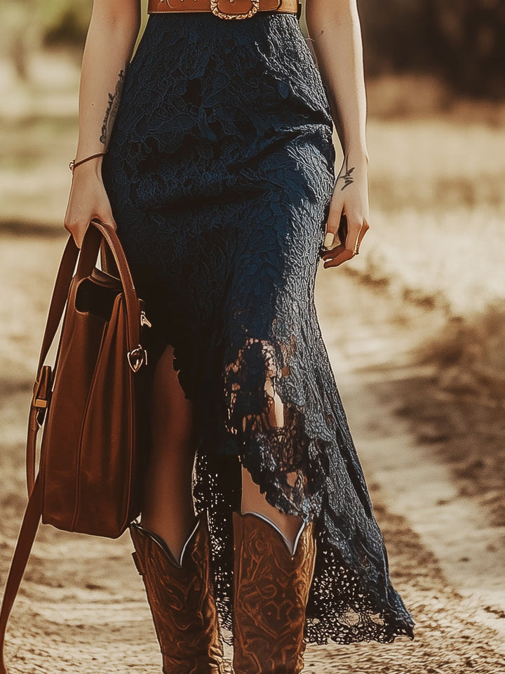 Luciana Fiorini Lace Midi Dress