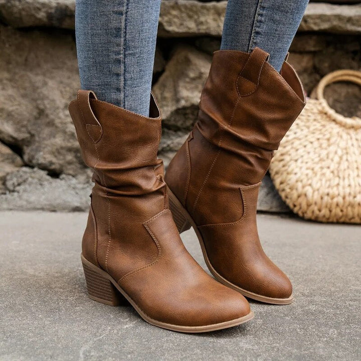 Billie Rhodes Slouch Vegan Leather Cowboy Boots