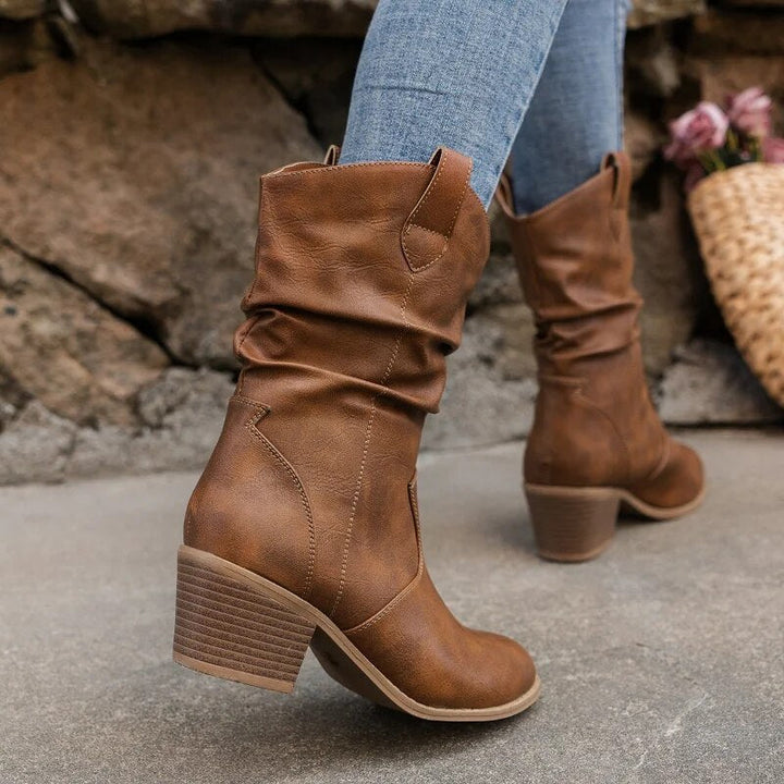 Billie Rhodes Slouch Vegan Leather Cowboy Boots