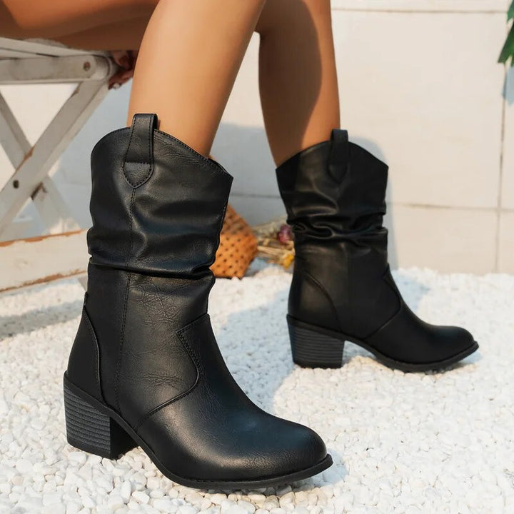 Billie Rhodes Slouch Vegan Leather Cowboy Boots