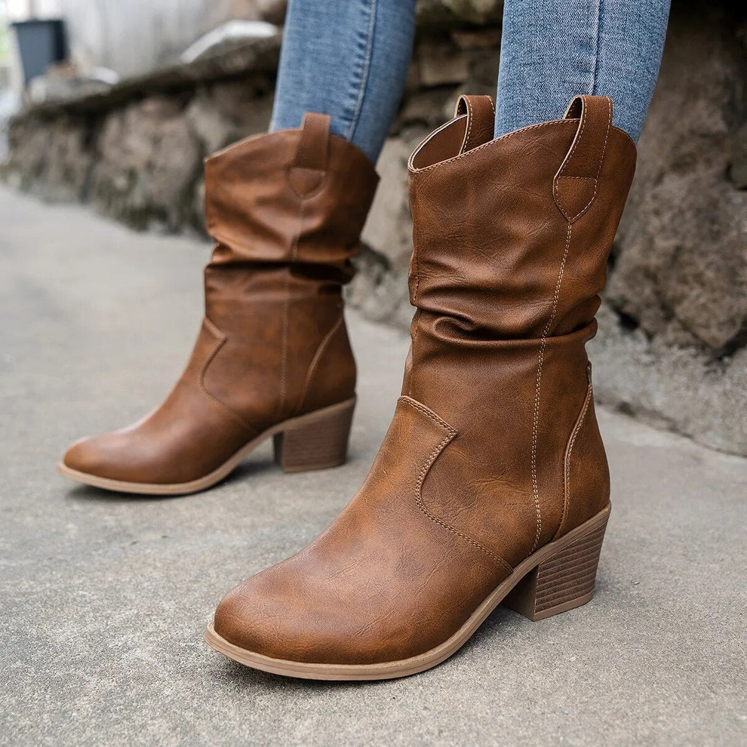 Billie Rhodes Slouch Vegan Leather Cowboy Boots