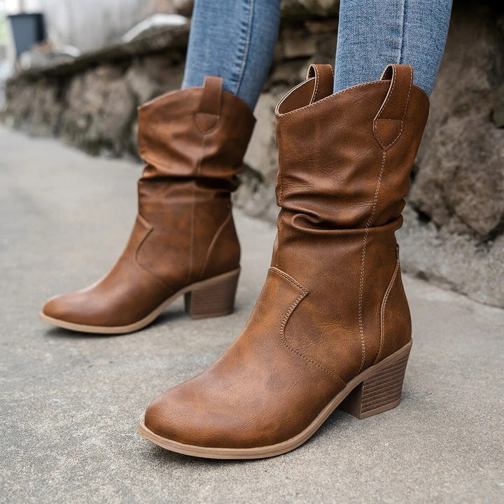 Billie Rhodes Slouch Vegan Leather Cowboy Boots