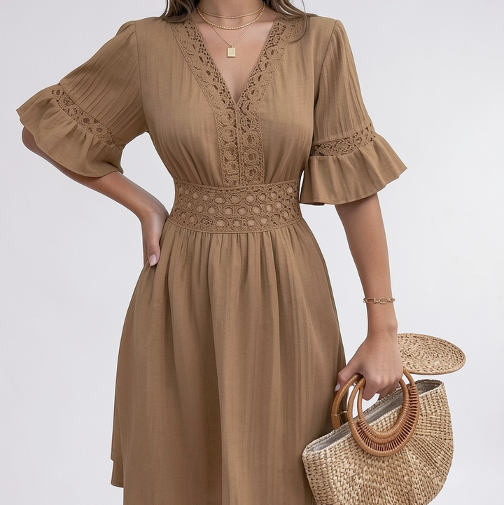 Luciana De Luca Summer V Neck Mini Dress