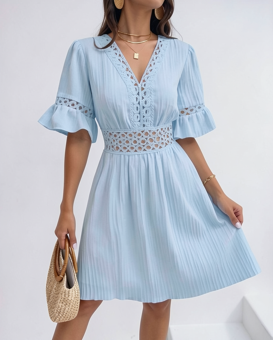 Luciana De Luca Summer V Neck Mini Dress