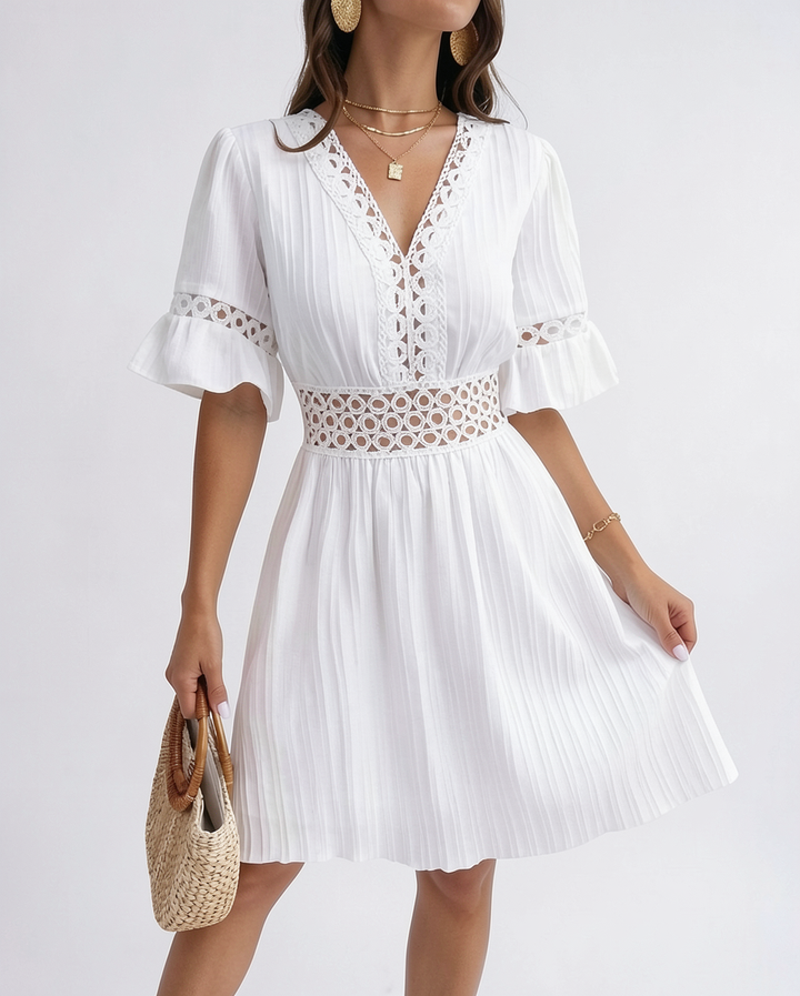 Luciana De Luca Summer V Neck Mini Dress