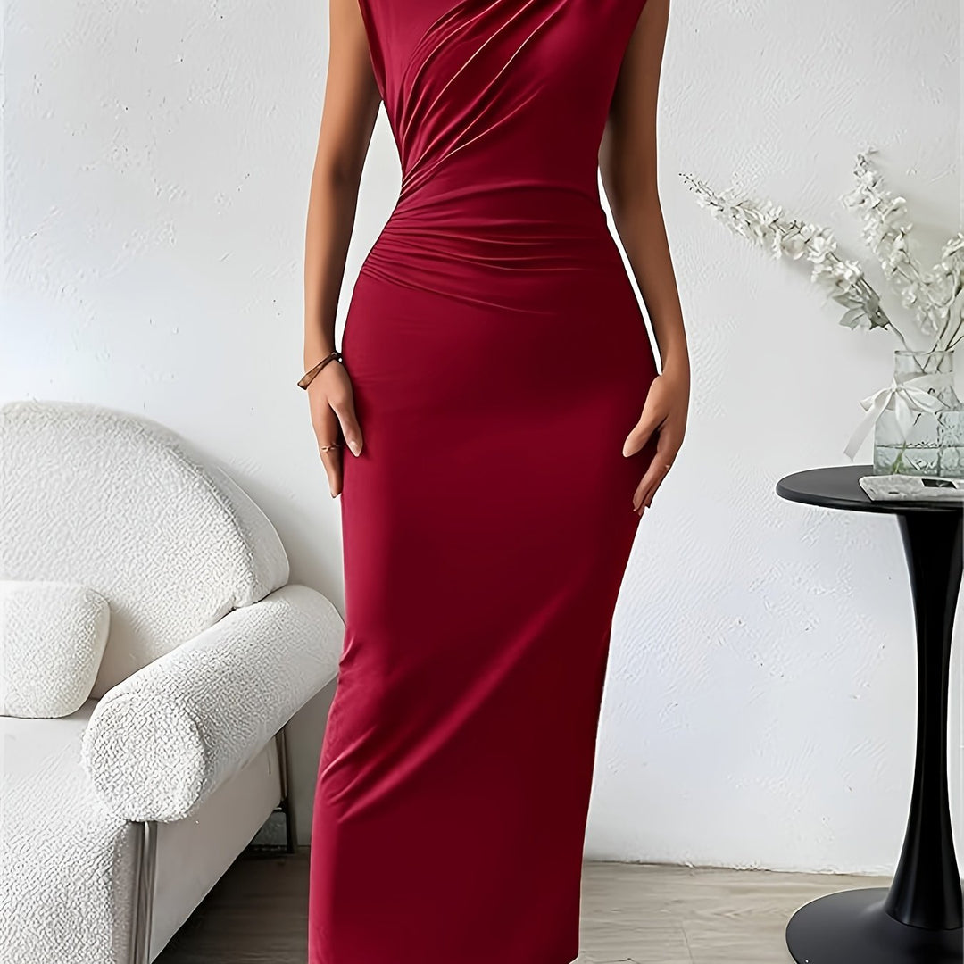 Perrine Elmsworth Burgundy Wedding Guest Dress
