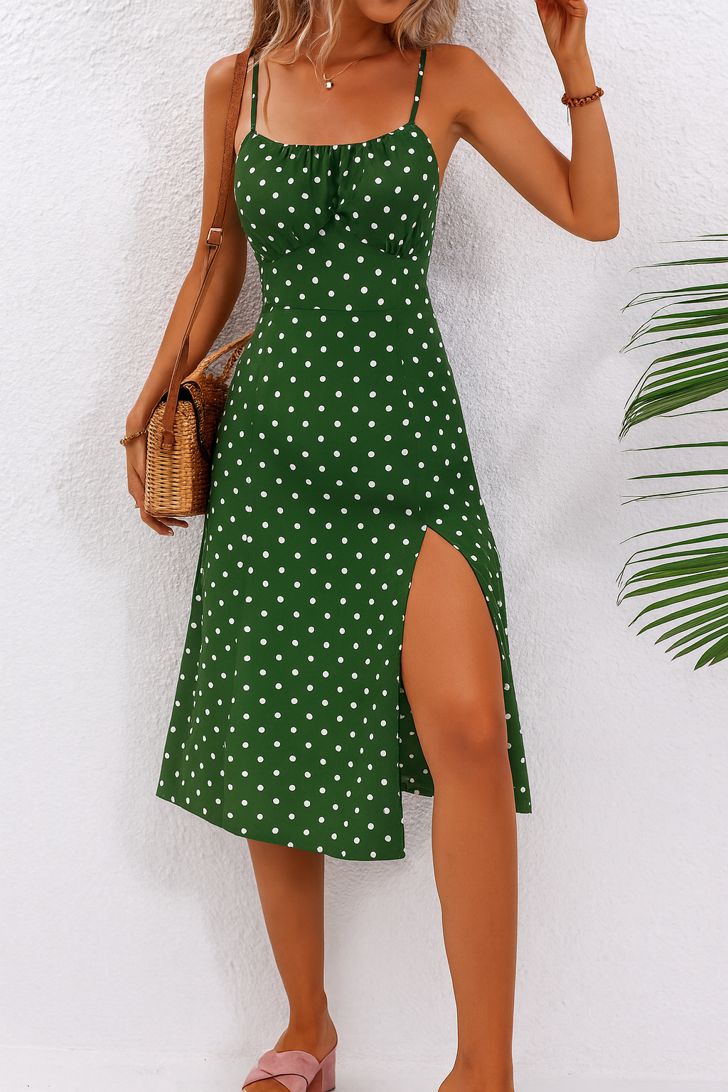 Camille Bellandi Polka Dot Midi Dress