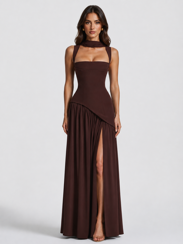 Madison Carter Corset Scarf Homecoming Dress
