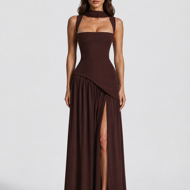 Madison Carter Corset Scarf Homecoming Dress