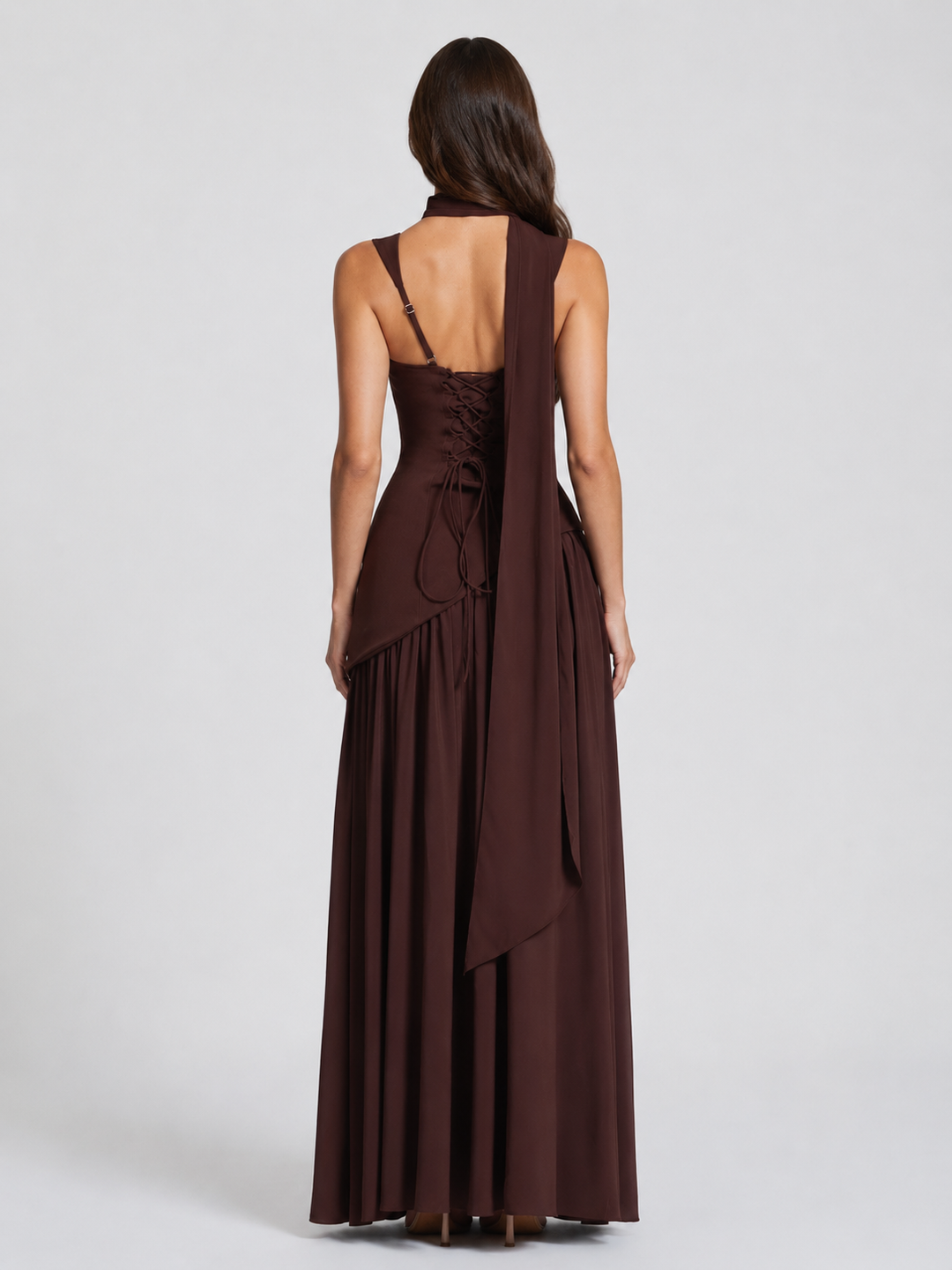 Madison Carter Corset Scarf Homecoming Dress