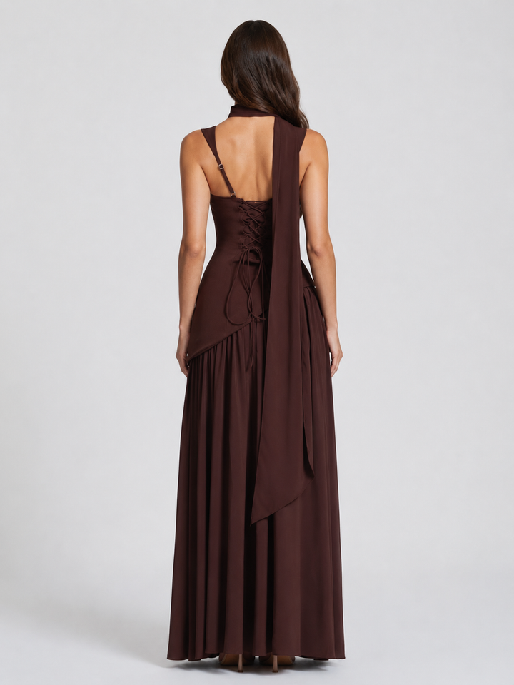 Madison Carter Corset Scarf Homecoming Dress