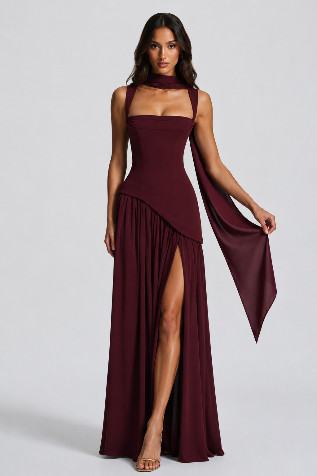 Madison Carter Corset Scarf Homecoming Dress
