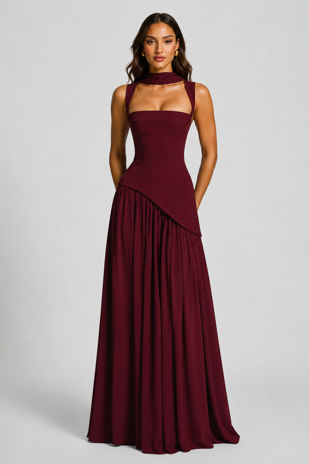 Madison Carter Corset Scarf Homecoming Dress