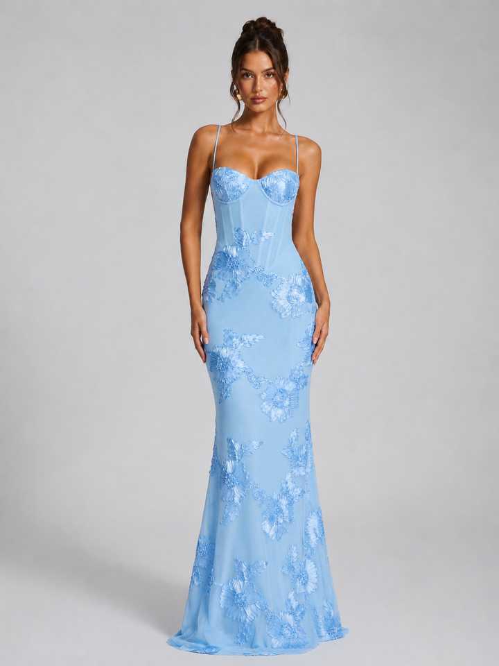 Savannah Brooks Floral Corset Homecoming Dress