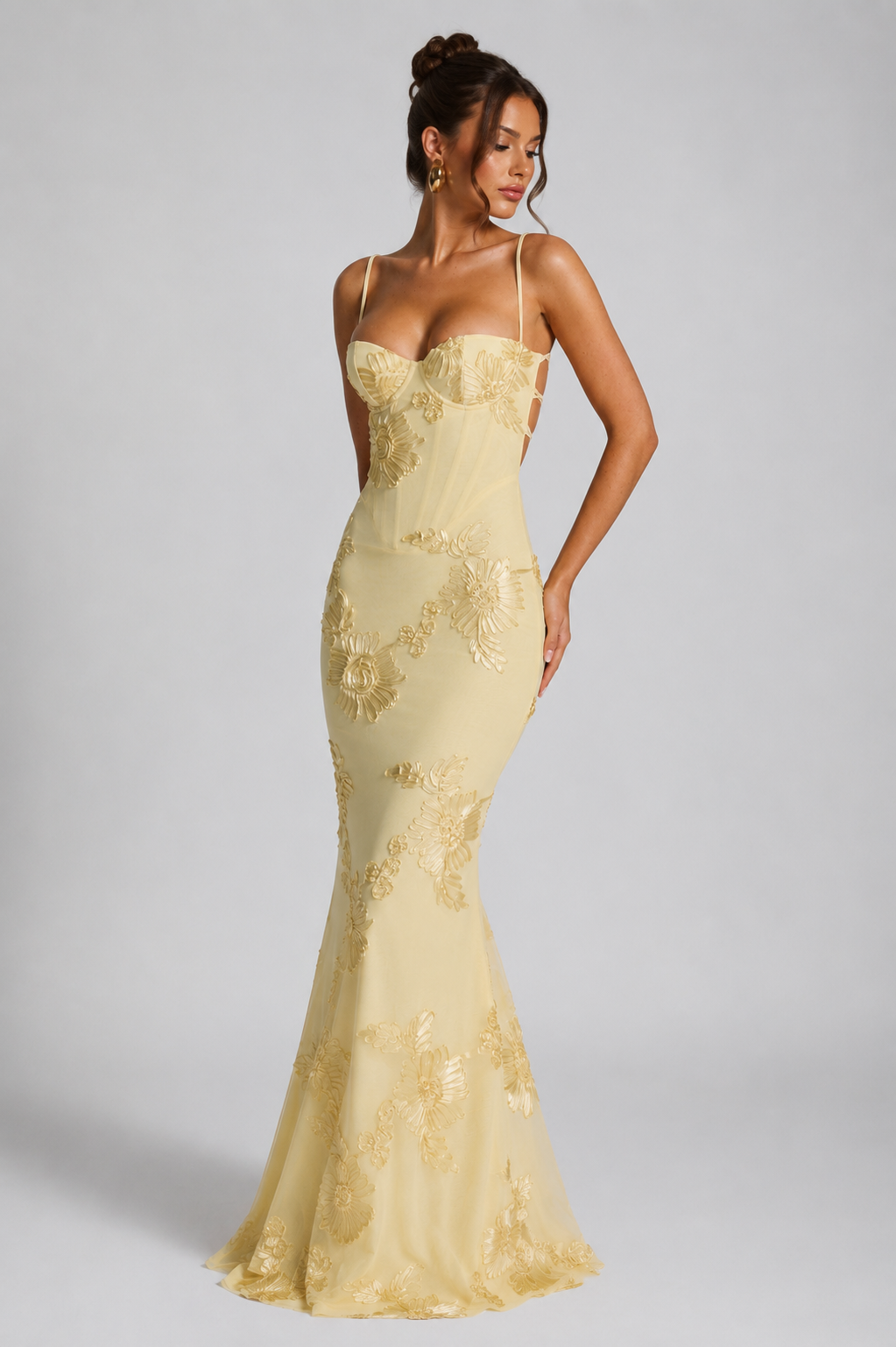 Savannah Brooks Floral Corset Homecoming Dress