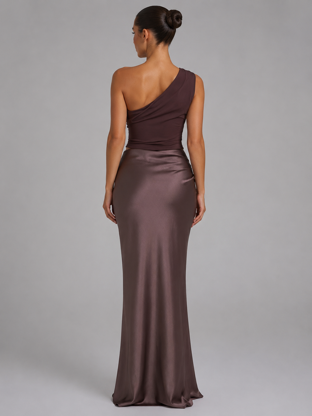 Claire Bennett One-Shoulder Satin Homecoming Dress
