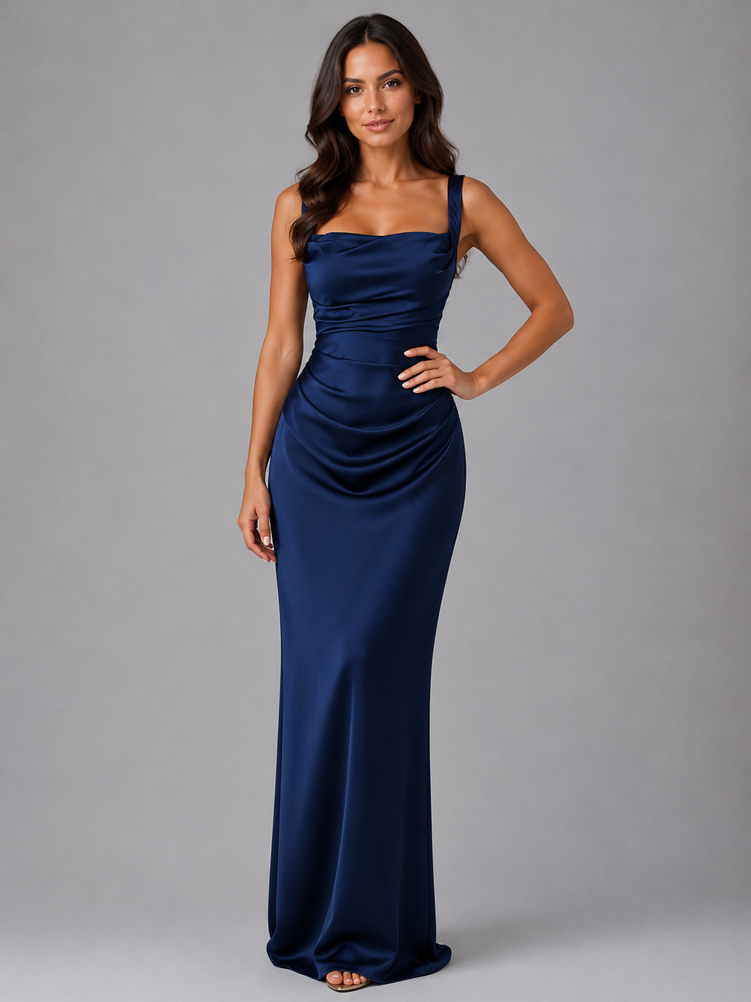 Harper Collins Satin Ruched Homecoming Dress