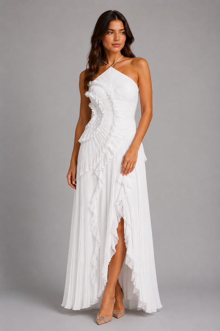 Lillian Brooks Pleated Ruffle Homecoming Dress
