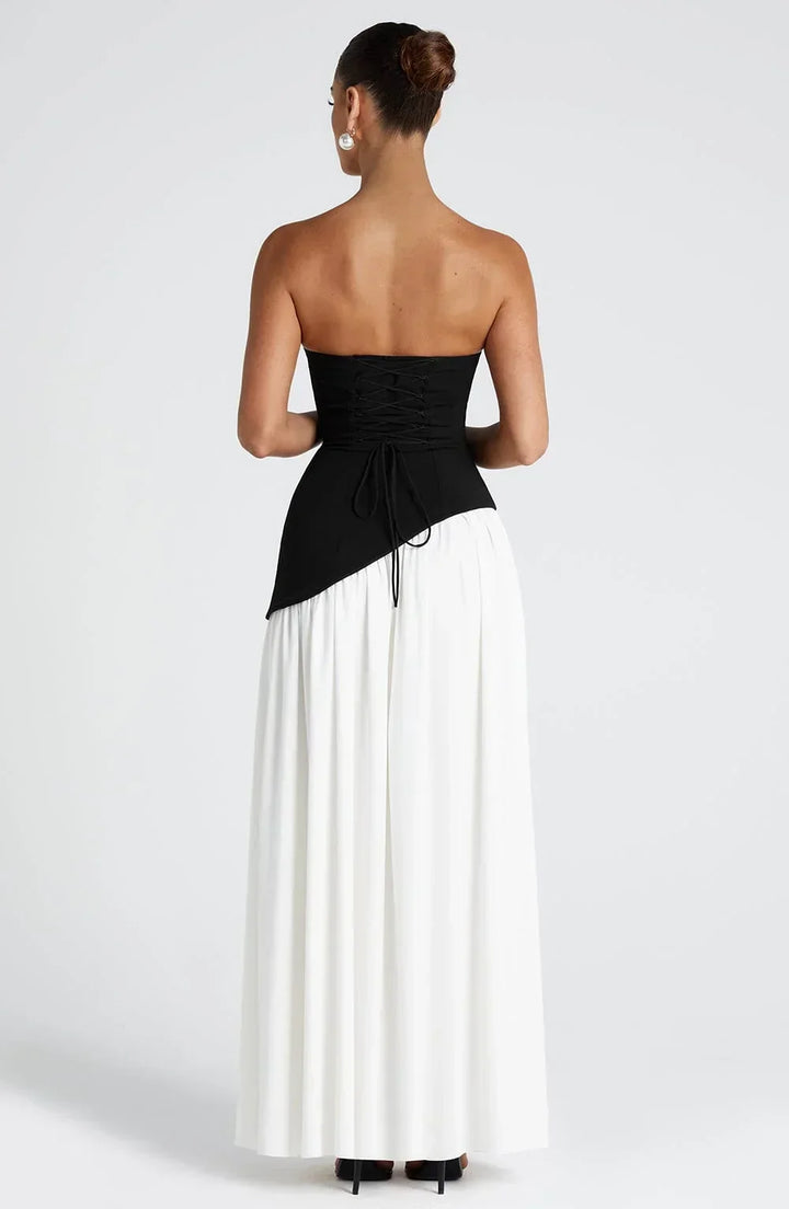Vittoria Mancini Strapless Slit Maxi Dress