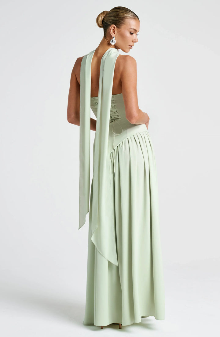 Vittoria Mancini Strapless Slit Maxi Dress
