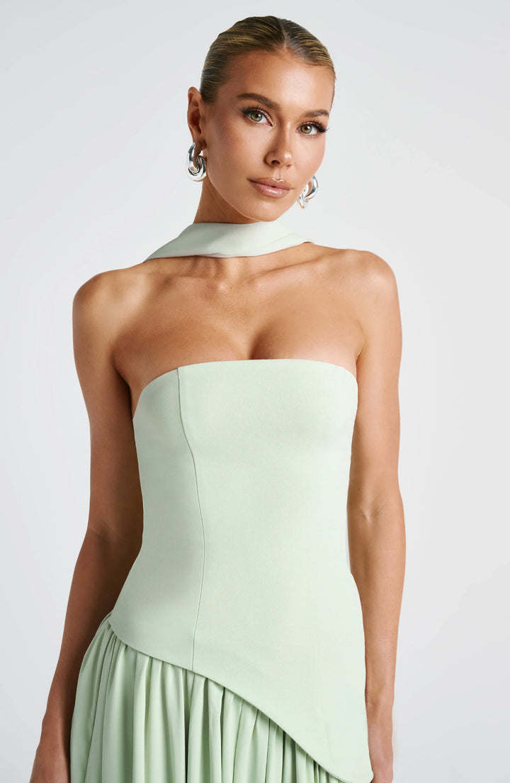 Vittoria Mancini Strapless Slit Maxi Dress