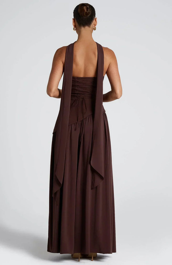 Vittoria Mancini Strapless Slit Maxi Dress