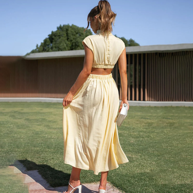 Vivienne Bellandi Cut-Out Midi Dress