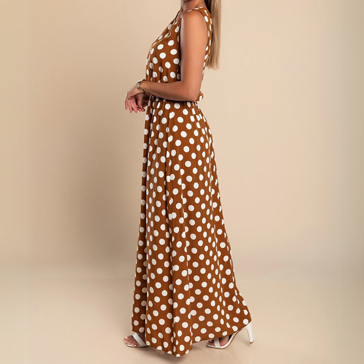 Giulia Moreau Polka Dot Maxi Dress