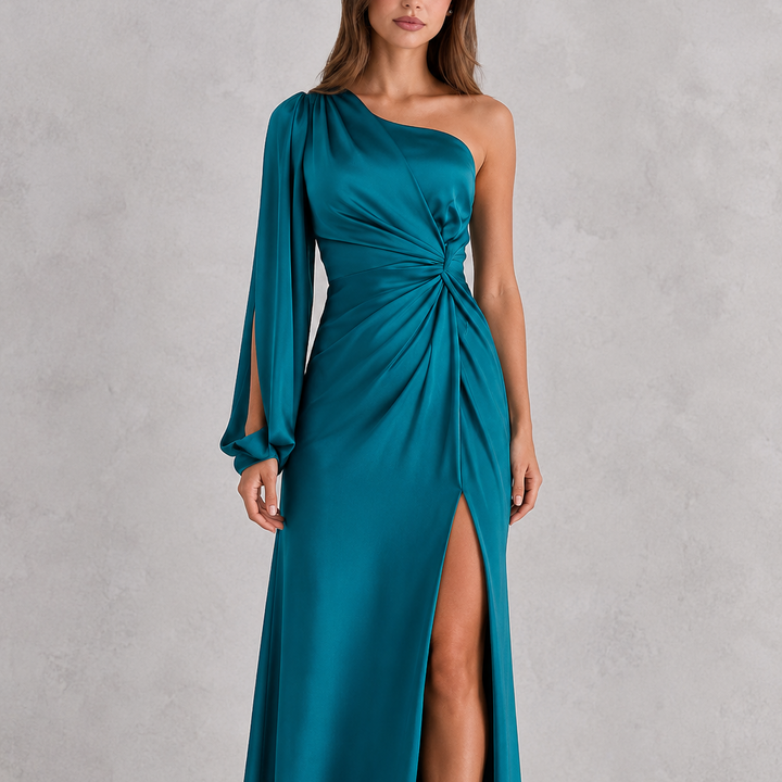 Sienna De Luca Satin One Shoulder Homecoming Dress