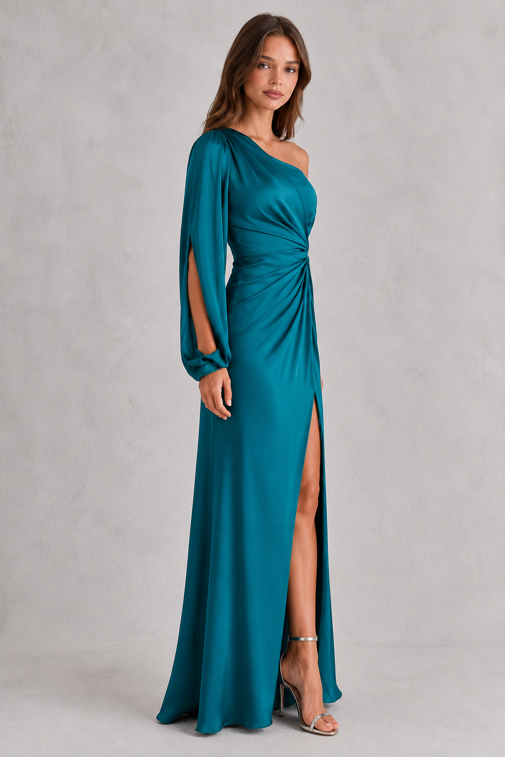 Sienna De Luca Satin One Shoulder Homecoming Dress