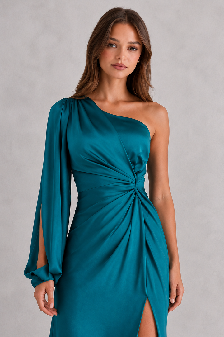 Sienna De Luca Satin One Shoulder Homecoming Dress