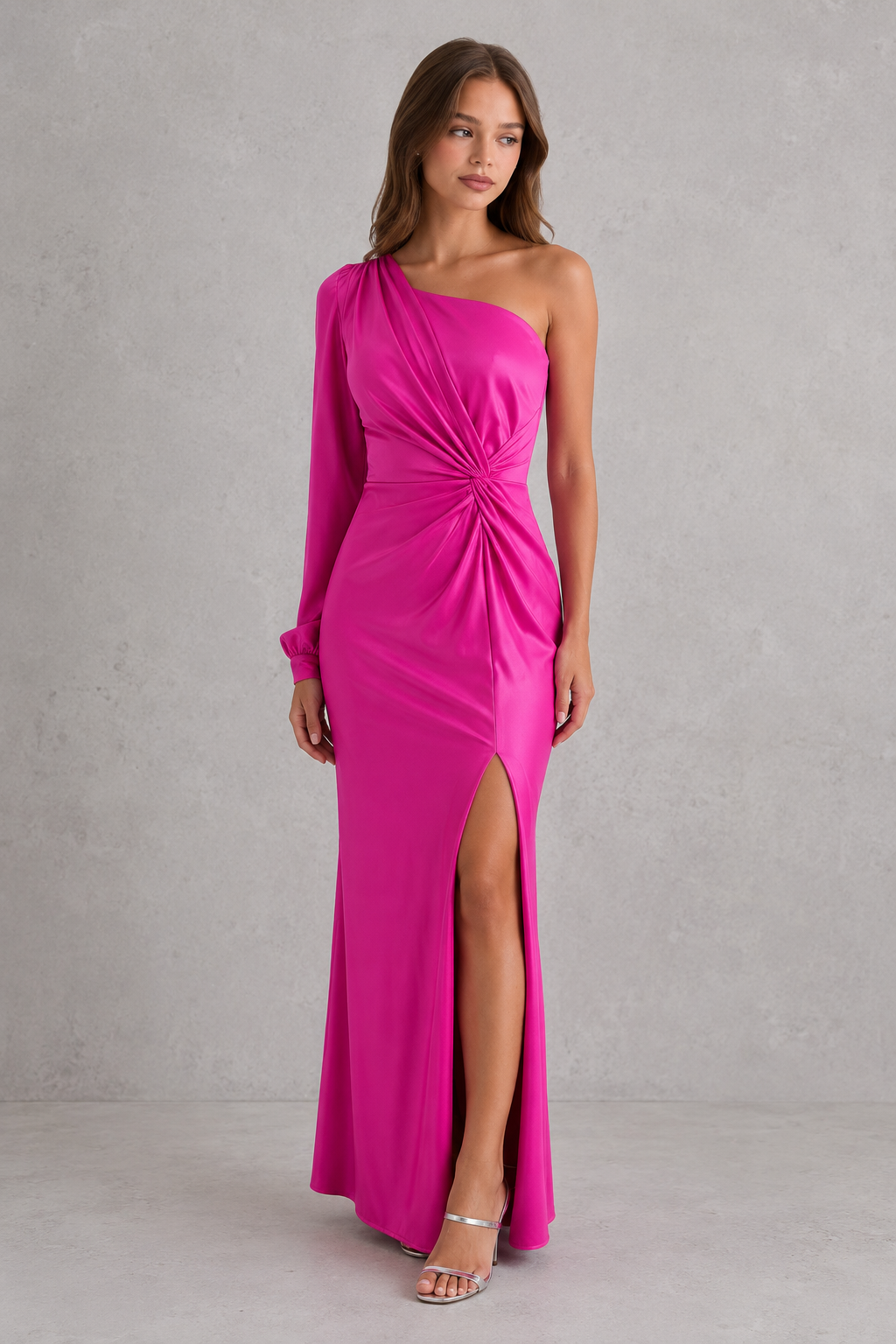 Sienna De Luca Satin One Shoulder Homecoming Dress